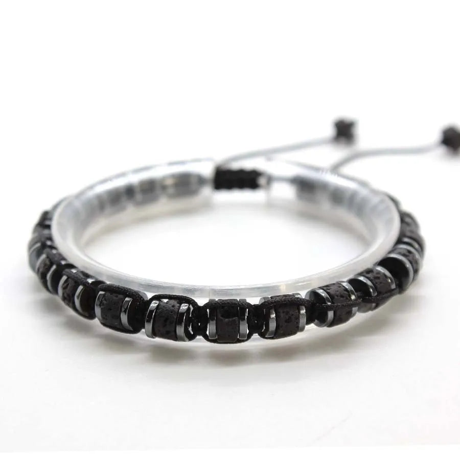 Handmade Braided Crystal Stone Bracelets For Couple Natural Amethyst Tourmaline Rope Macrame Adjustable Women Bracelet Jewelry