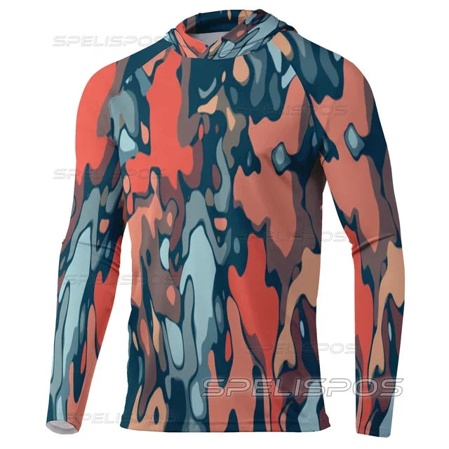 Hoodies Fishing Shirts UPF 50+ Anti-UV Yacht Sea Fish Maillot Beach Gear Lightweight Breathable Angling Tops Wear Running Hood