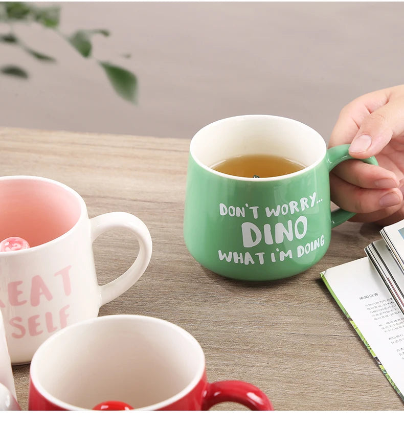 Cute Cartoon Coffee Figurine Mugs with Animal Inside, Ceramic 3D, Uincorn, Love Novelty Cup, Christmas Gift for Friends, Kids