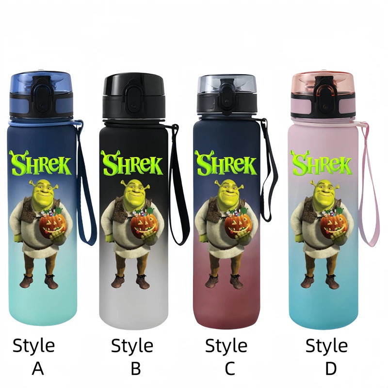 Shrek  650ml Cartoon Characters Portable Water Cup Large Capacity Outdoor Plastic Leak-proof Water Bottle Children's Gift