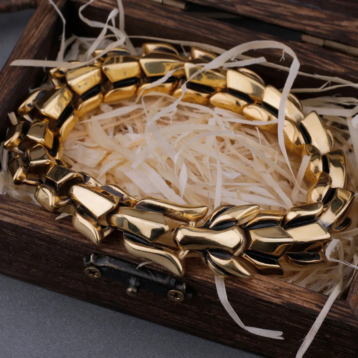 Nordic Viking Ouroboros Vintage Punk Dragon Bracelet Men's Charm Stainless Steel Fashion Animal Jewelry Hip Hop Street Culture