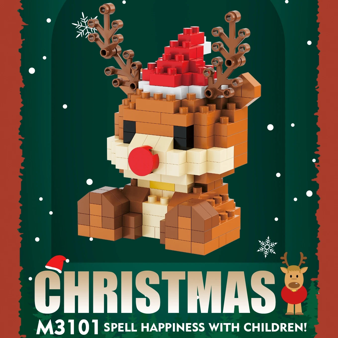 Children Mini Christmas Gift Micro Building Blocks Creative 3D Santa Claus Snowman Tree Decor Holiday Toy Set For Kids
