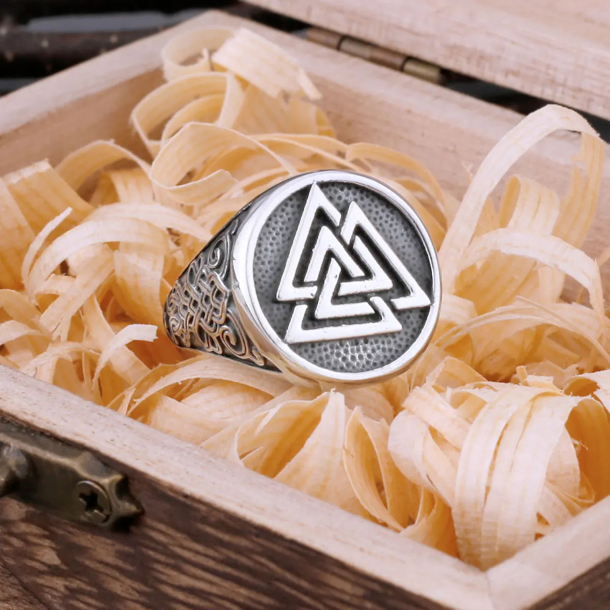 Men's Stainless Steel Vikings Valknut Ring Odin Symbol Amulet Fashion Ring Hip Punk Biker Nordic Vintage Jewelry As Men's Gift