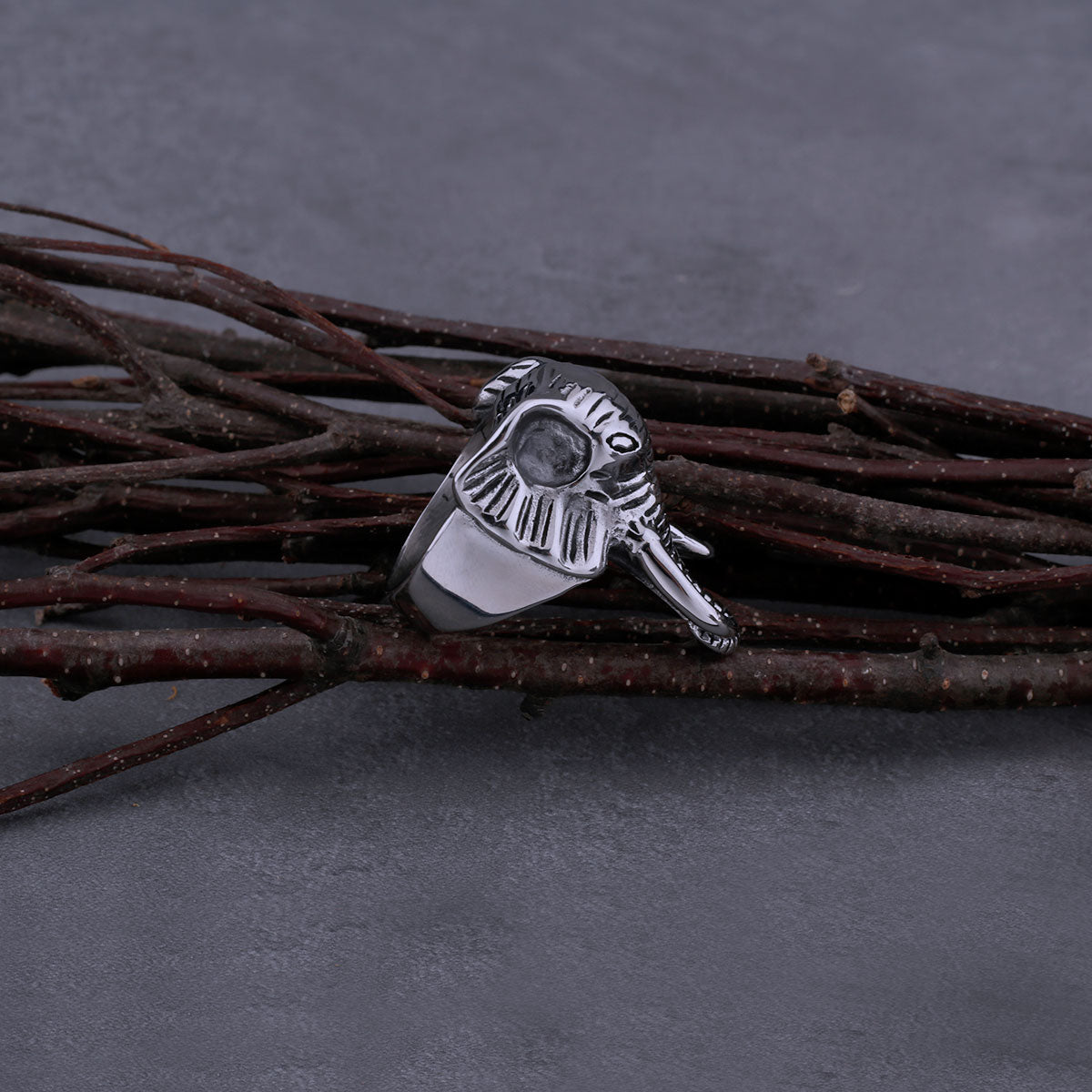 316L Stainless Steel Retro Elephant Ring Men's Fashion Hip Hop Punk Biker Ring Animal Jewelry Creative Gift Dropshipping