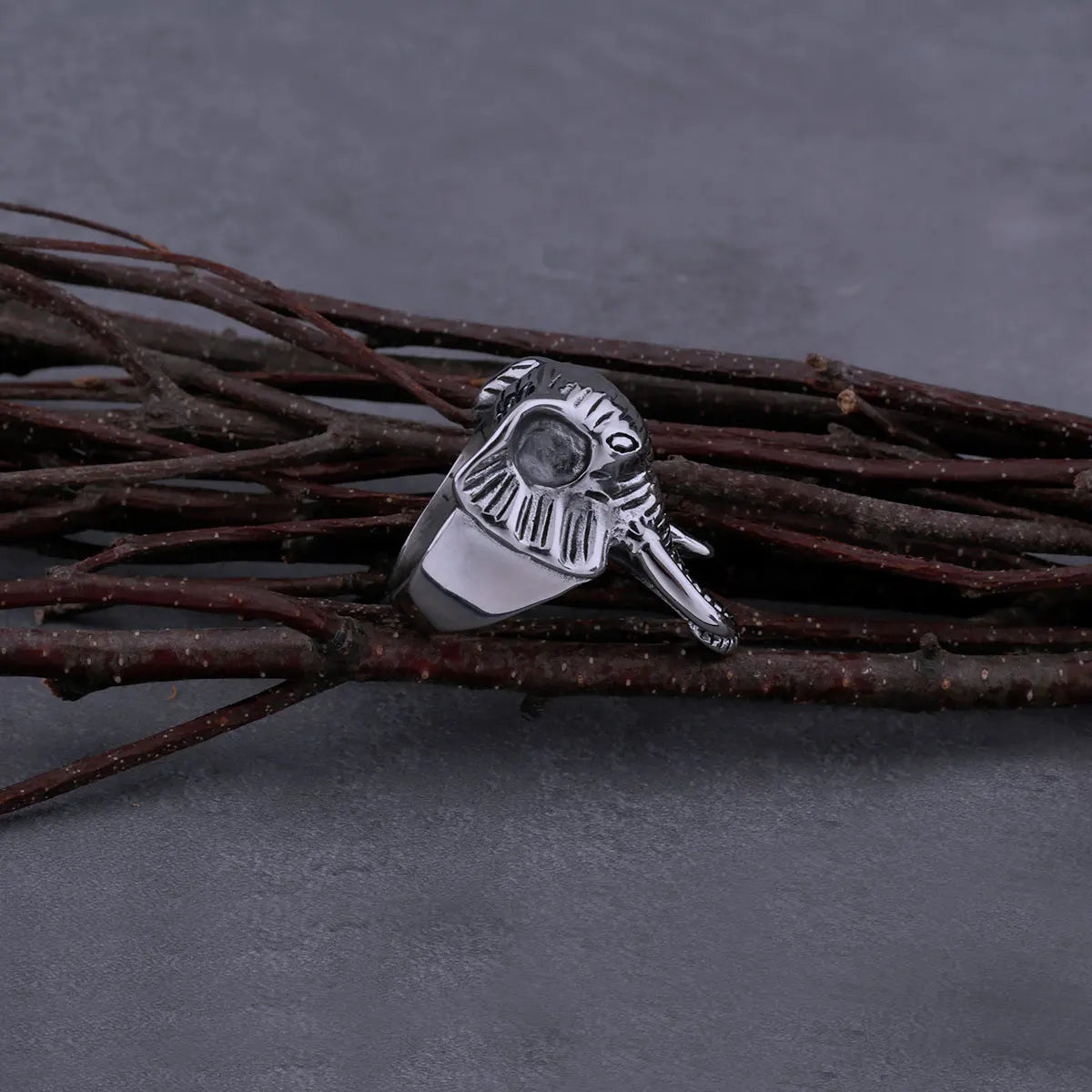 316L Stainless Steel Retro Elephant Ring Men's Fashion Hip Hop Punk Biker Ring Animal Jewelry Creative Gift Dropshipping
