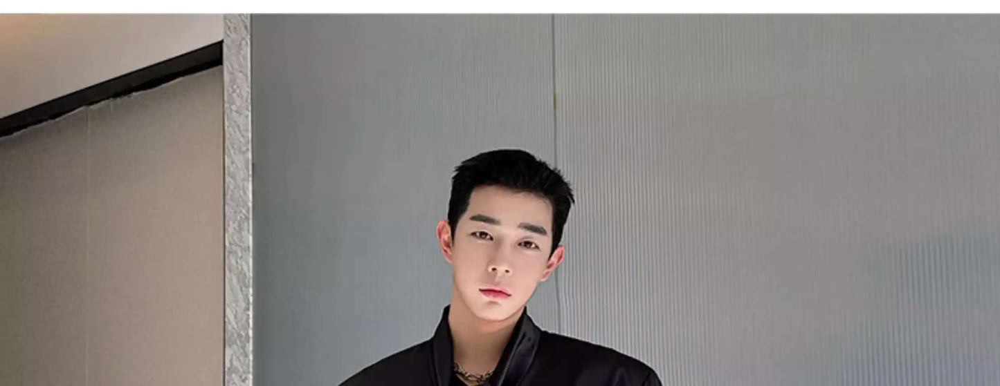 IEFB Korean Fashion Men's Shirt Bow Tie Design Loose Simple Fresh Long Sleeve Casual 2024 Spring Solid Color Male Tops 9C5081