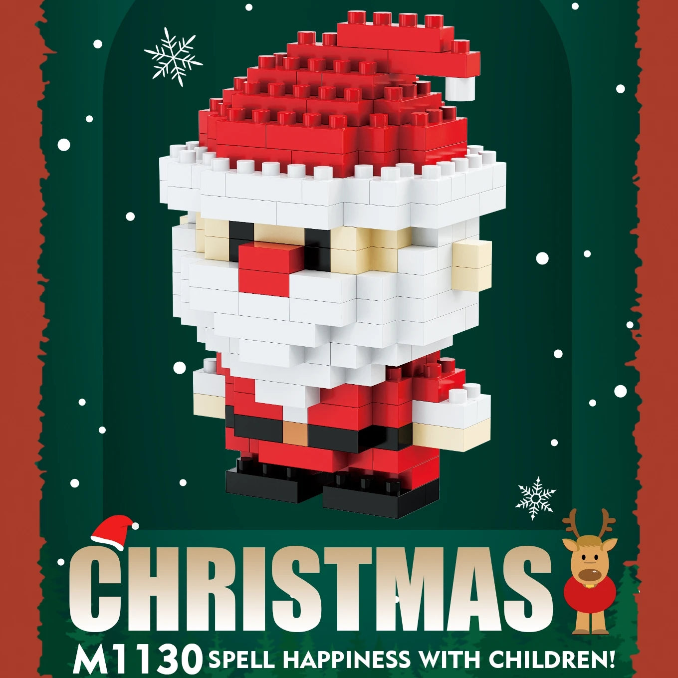 Children Mini Christmas Gift Micro Building Blocks Creative 3D Santa Claus Snowman Tree Decor Holiday Toy Set For Kids