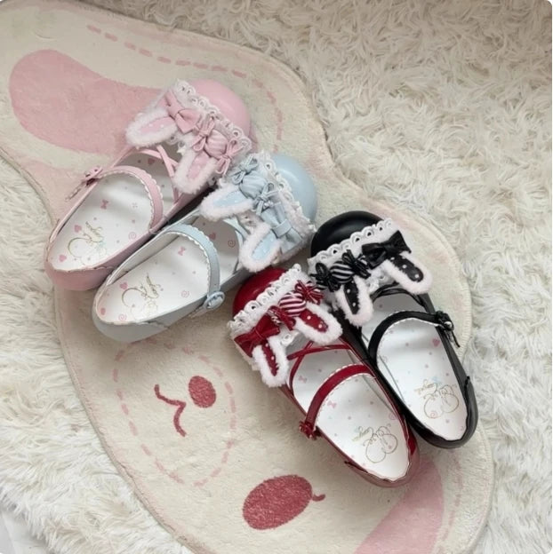 Flat-bottomed Kawaii Leather Shoes Original Design Girls Cute Mary Jane Round Head Shoes Spring and Autumn Lolita Flat Shoes