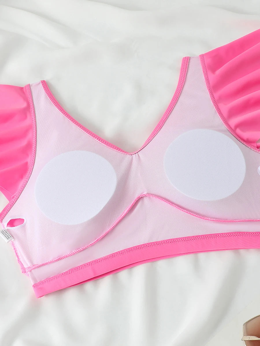 2025 Ruffle Bikinis Women Sexy Swimwear Female High Wasit Swimsuit Bathers Bathing Swimming Swim Suit Beachwear Summer