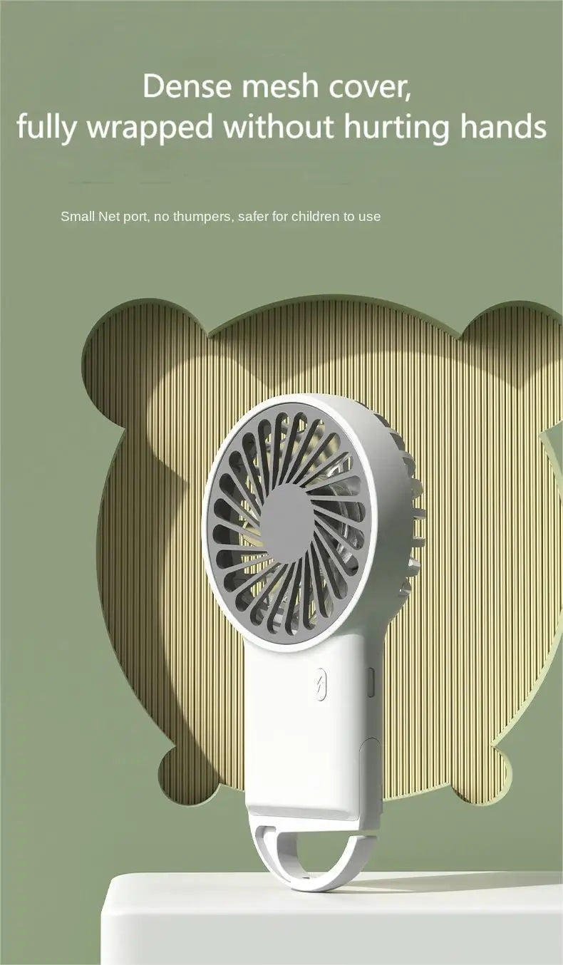 Cooling Electric Fan 3 Wind Speed Portable Pocket Fan For Travel Indoor Outdoor Usb Desktop Rechargeable Handheld Fan with Hook