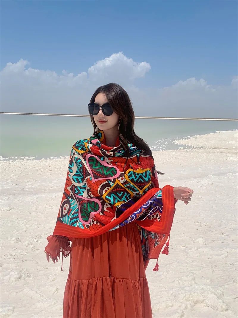 Travel Beach Sunscreen Scarves for Women Bikini Large Sarong Wrap Scarf Brazilian Swimsuit Bathing Cover-ups 17 Styles 90x180cm