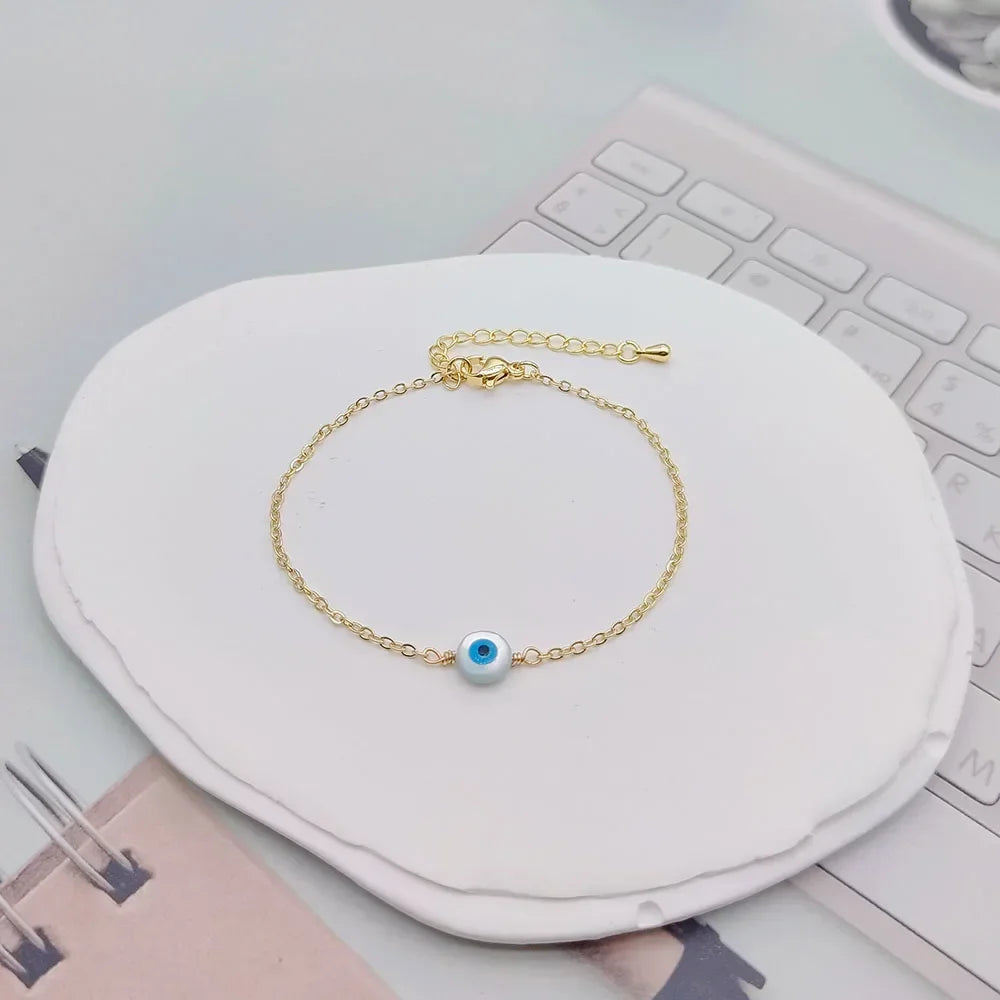 CCGOOD Boho Jewelry Turkish Evil Eye Summer Bracelets for Women Hamsa Hand Fatima Cross Bracelet Protection Chain Pulseras