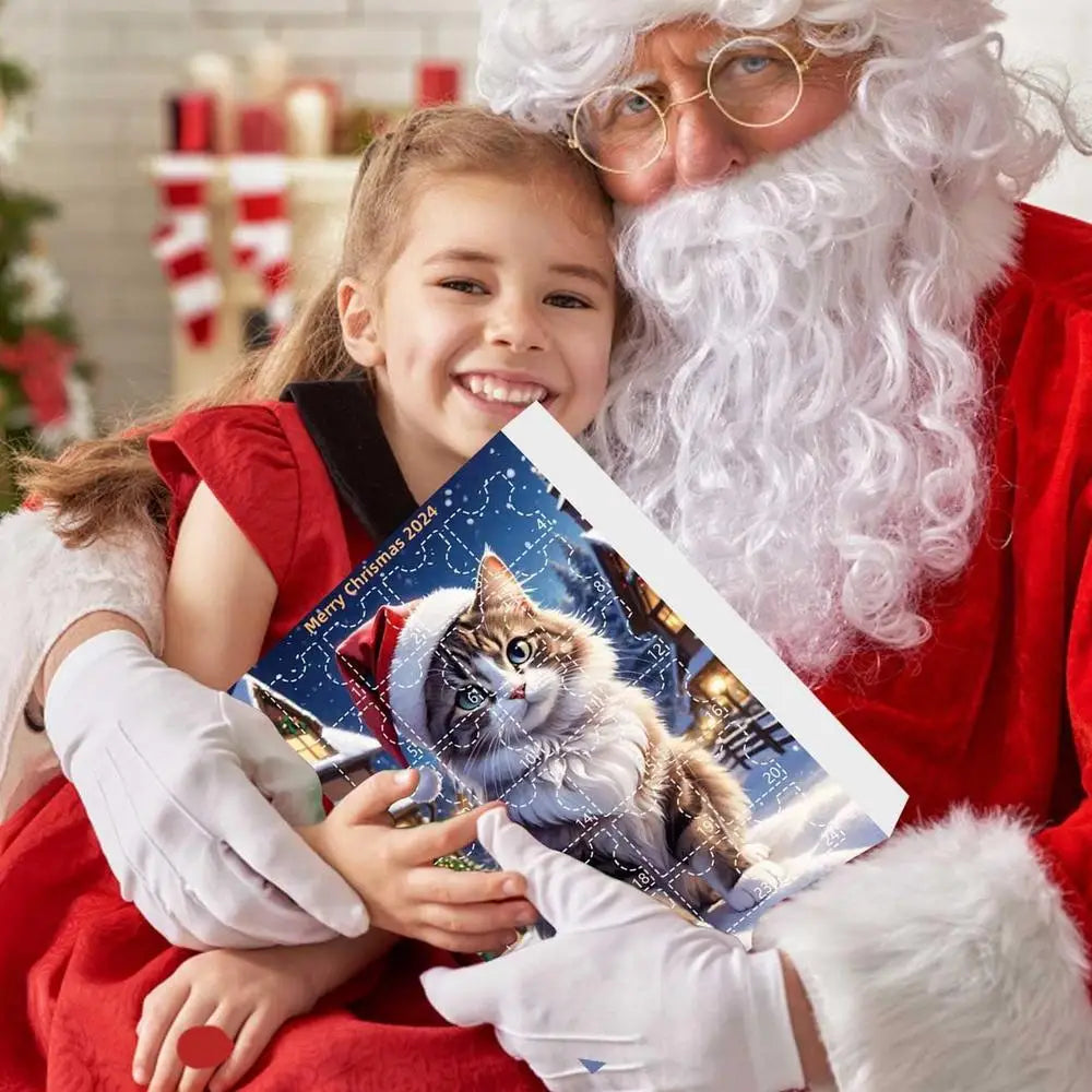 Christmas Countdown Advent Calendar Cat Ornament Calendar Cartoon Festival Supplies Funny Wall Decoration Christmas gift