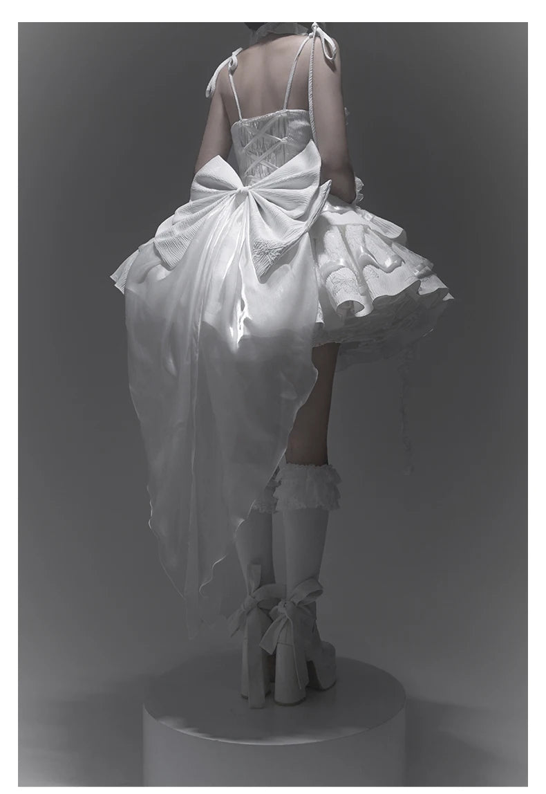 Original Lolita Dress New Christmas New Year Goth Red Fish Bone Jsk Dress Halloween Cosplay Dark Blue Slim Sling Short Dresses