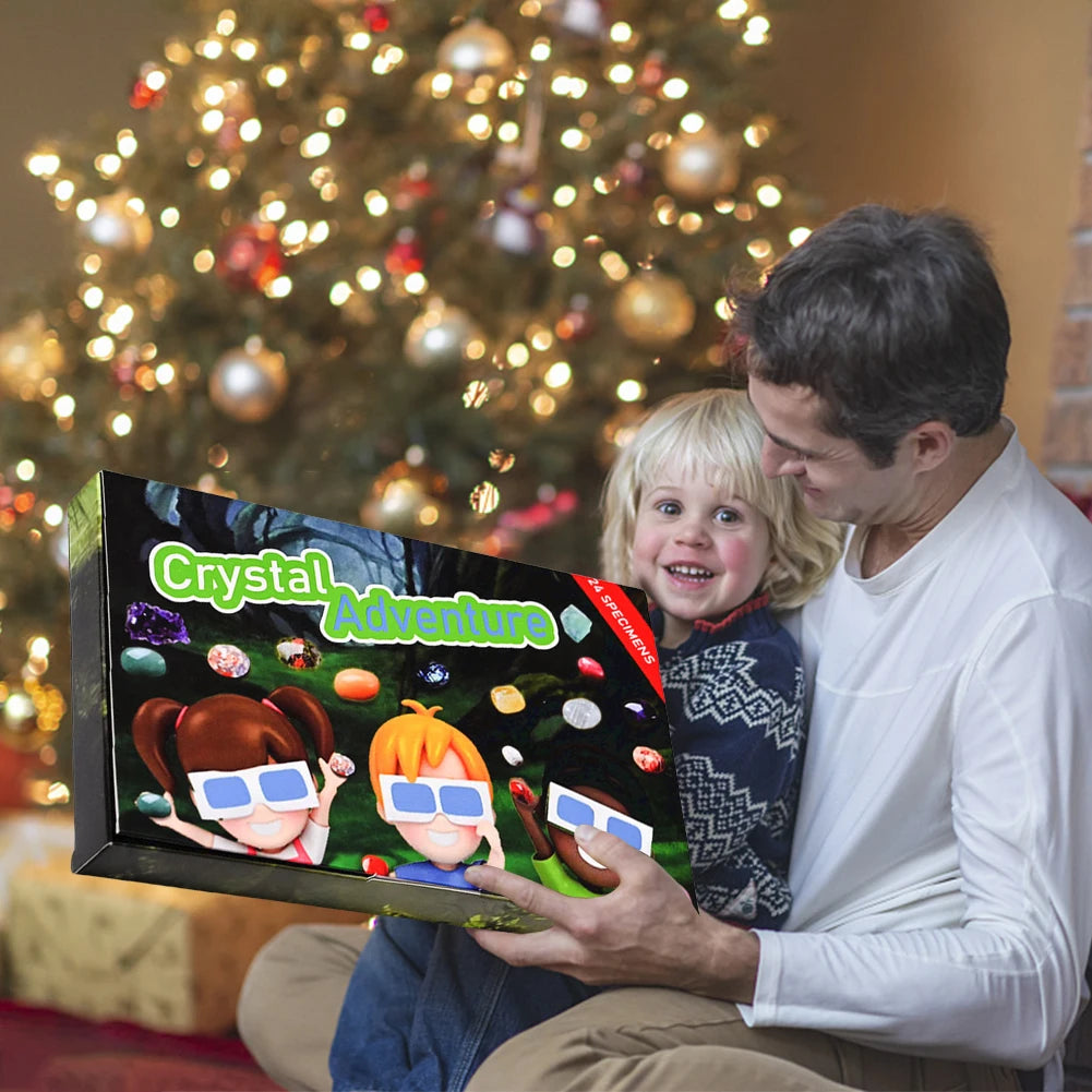 Crystal Advent Calendar 2024 Christmas Advent Calendar with 24 Natural Gemstones Crystals Xmas Countdown Calendar Christmas Gift