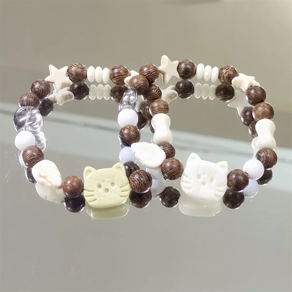 Handmade Ceramic Star Cat Bracelet Cartoon Korean Style Fresh Bracelet Jewelry Accessories Bead Cute Bead Bracelet Women