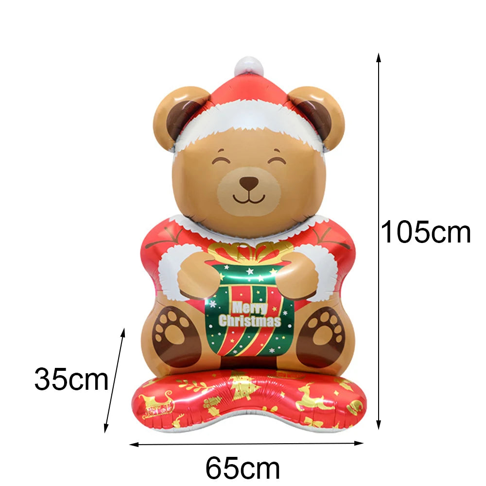 Large Standing Christmas Streetlights Balloon Puppy Snowman Santa Claus Foil Balloon for Kids Christmas Gift Home Decor Supplies