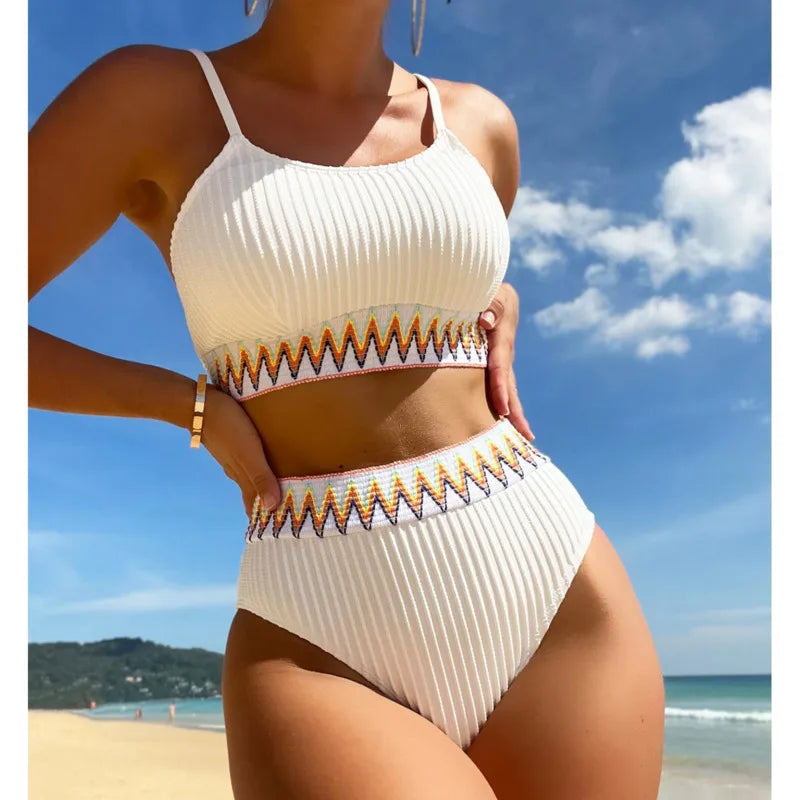 Sexy High Waist Bikinis 2025 Swimsuits Women's Swimwear Push Up Female Beach Swimming Wear Bathing Suits Bikini Set Pool Bather