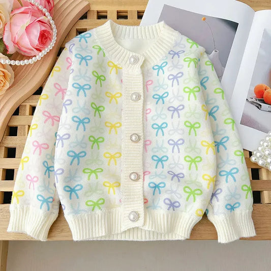 Girls' cardigan jacket with plush and stylish, versatile autumn and winter new styles, girls' sweaters, knitted sweaters