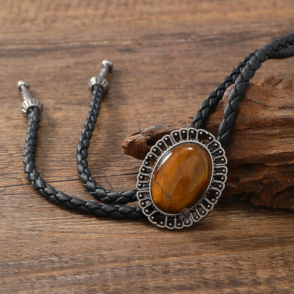 Golden Ties for Men American Cowboy Garment Accessory Tie Adjustable Bull Head Western Cowboy Bolo Tie Pendant Necklace