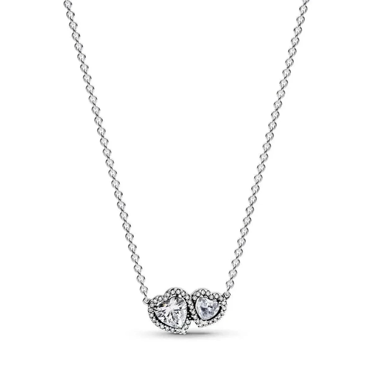 Hot Sale Original 925 Sterling Silver Colorful Bow Tie Necklace Red Heart Pendant Round Necklace Classic DIY Fine Christmas Gift