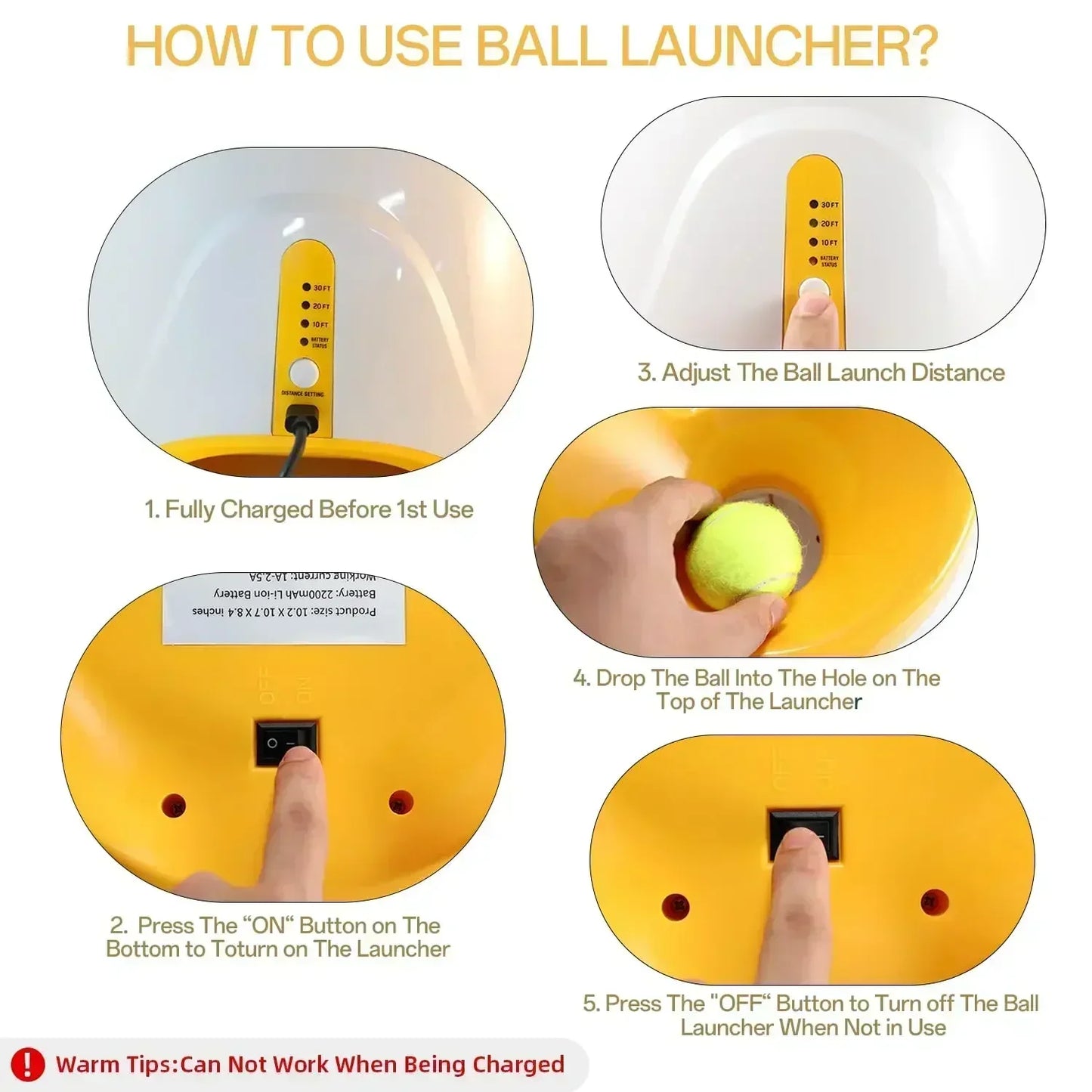 Automatic Dog Ball Launcher with 3 Distance Settings for Indoor & Outdoor Play, Keeps Pets Active & Healthy.