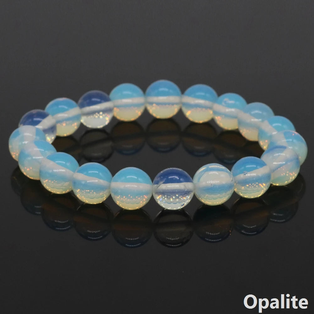Women Men Bracelet Natural Rainforest Jasper Crystal Round Beads Wrist Chain Chakra Healing Energy Stretch Charm Strand Jewelry