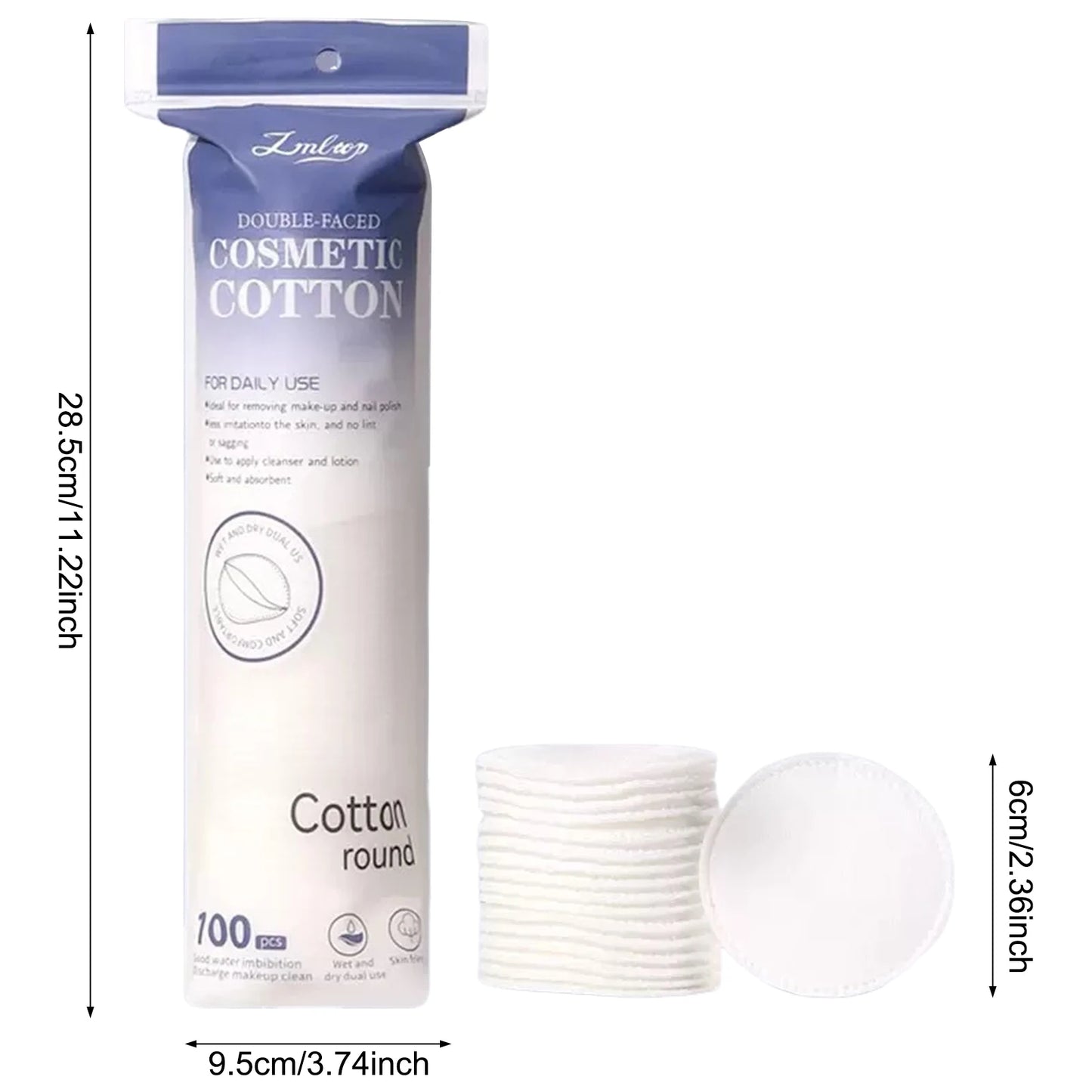 80/100/150Pcs Cotton Pads Disposable for Facial Make Up Nail Polish Remover Round Soft Face Cleansing Remover Makeup Tools