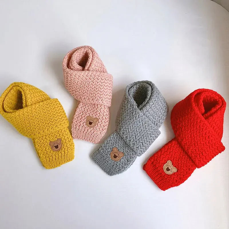 Kids Windproof Scarf Fleece Lined Warm Neck Cover Toddler Winter Scarf Christmas Gift Unisex Baby Outdoor Scarf Korean Cute