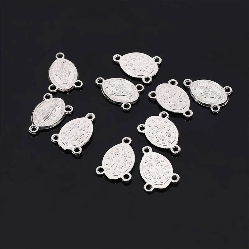 A variety of Christian retro little Virgin Mary connector Spirit Holy Jesus Father Anthony pendant cross bracelet connector 10