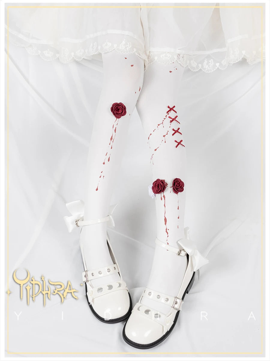 Japanese Gothic Lolita Halloween Party Pantyhose Thigh High Socks Long Compression Socks Ladies Sexy Cotton Stocking Socks