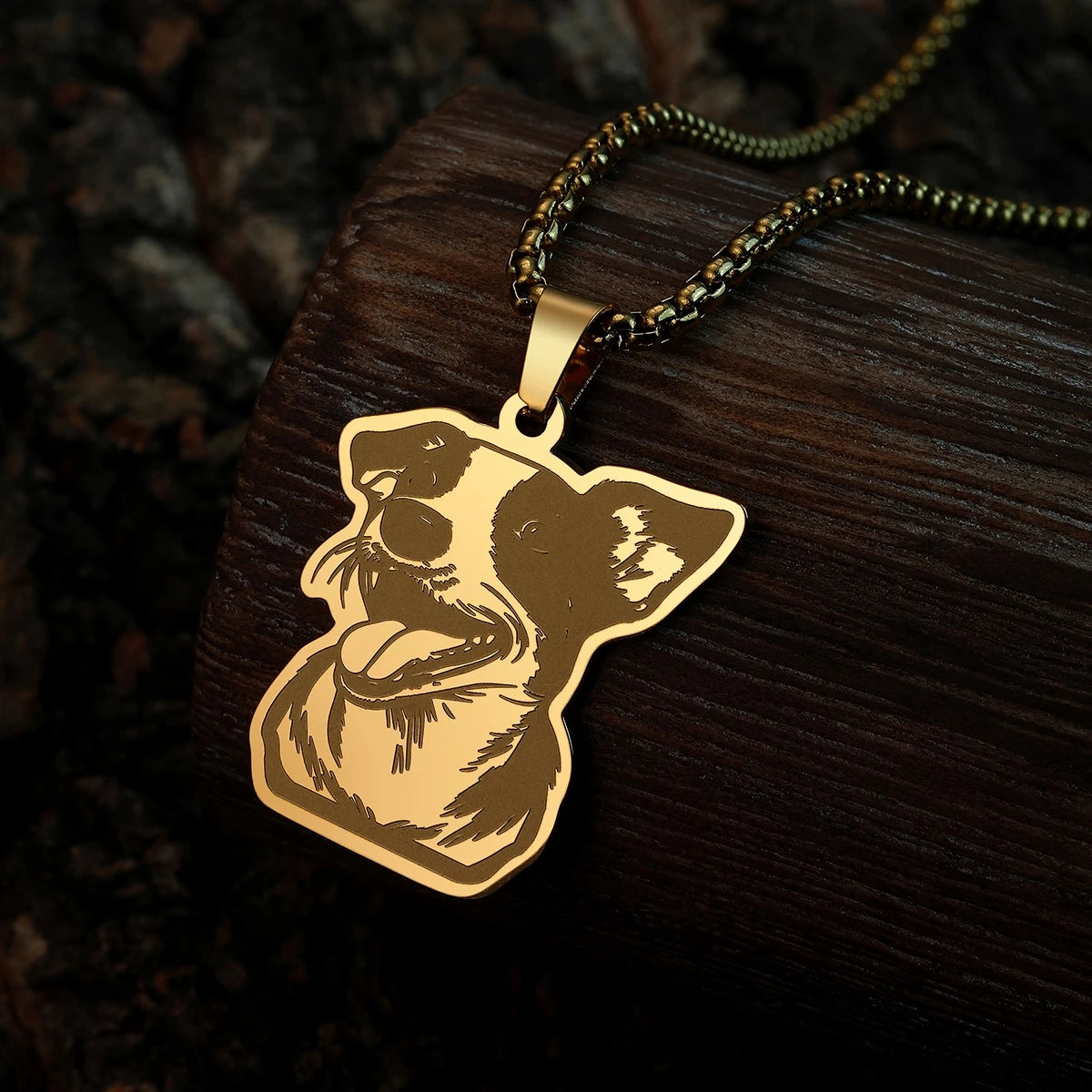 Kinitial Cute Dog Puppy Pendant Necklace For Women Men Stainless Steel Charm Necklace Wholesale Christmas Gift Jewelry