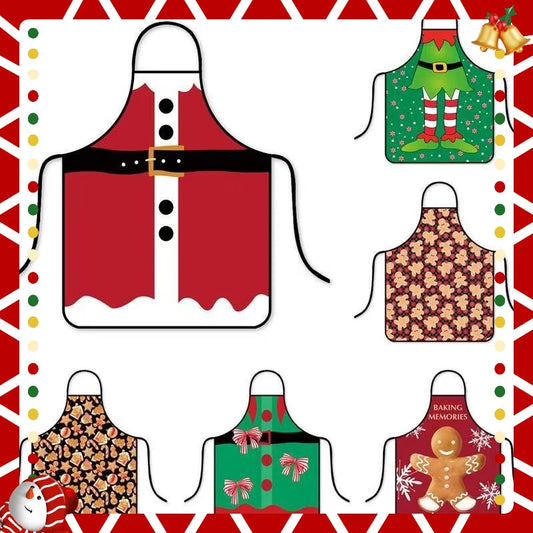 New Christmas Santa Claus apron, oil-resistant Christmas gift, kitchen and dining room decoration