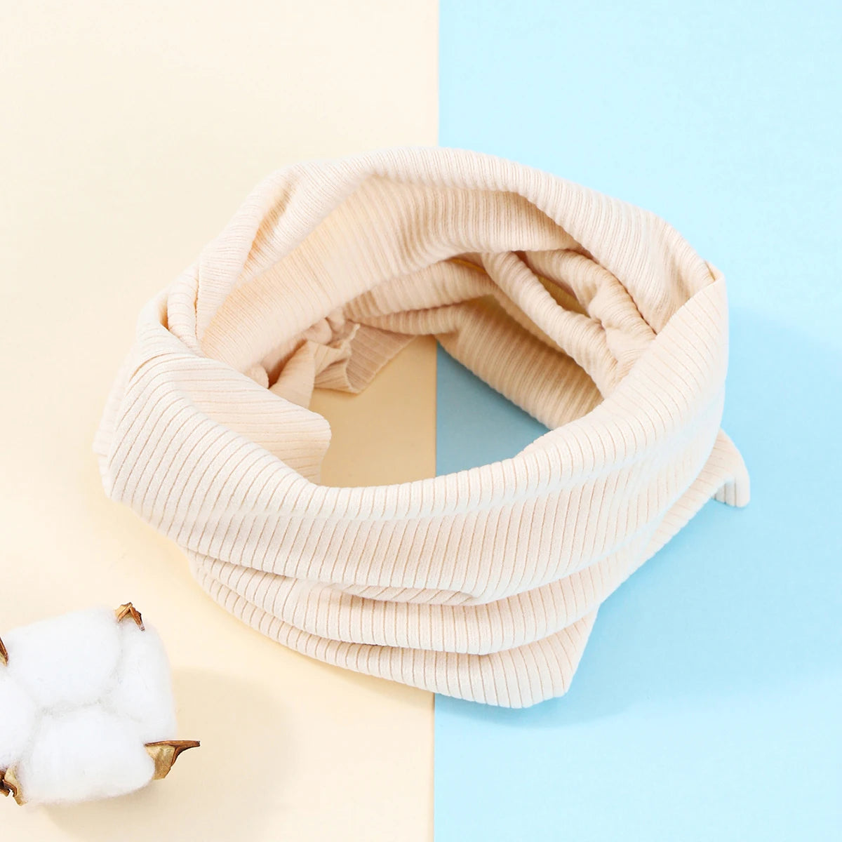 Kids Cotton Scarf Multipurpose O Neck Ring Scarf Solid Print Children Autumn Winter Warm Windproof Scarves For Boys Girls