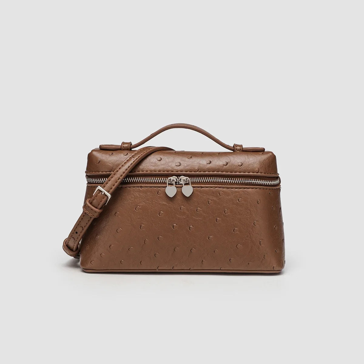 Customizable Name Lunch Box Bag Fashionable Women's Bag Ostrich Pattern Handbag Clutch Bag Women Make Up Pouch With Handle