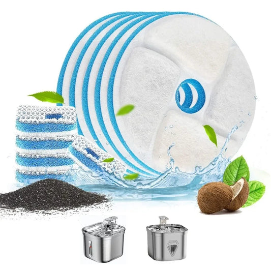 Pet Fountain Activated Carbon Replaced Filter Replacement Filters For Cat Dog Water Fountain Stainless Steel Dispenser Feeders