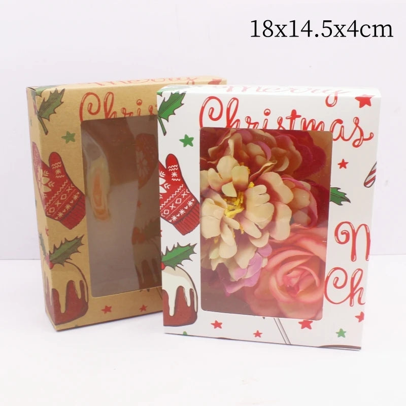 10pcs in various sizes, white, kraft paper color, printed Christmas gift box