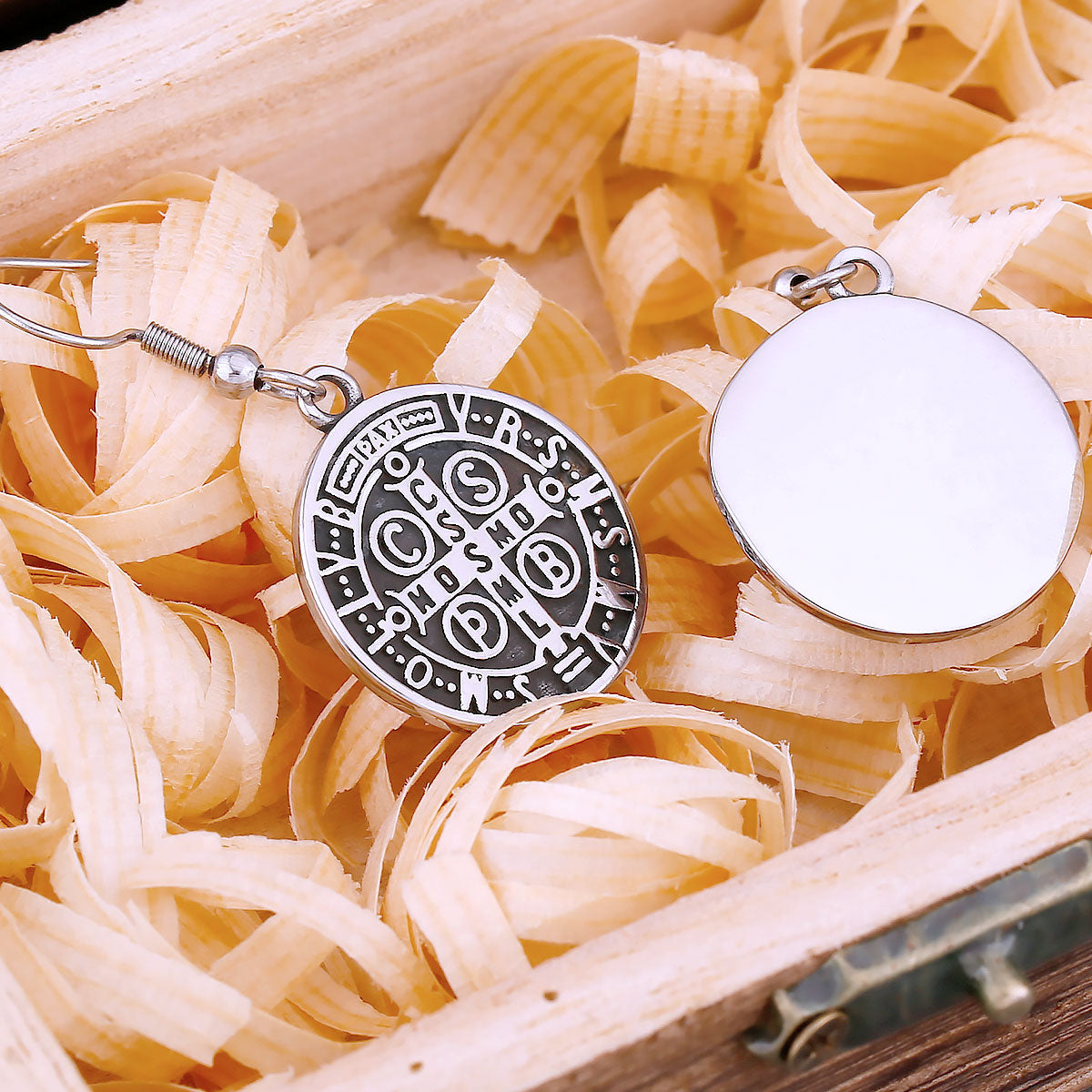 Fashion Religiou Cross CSPB Drop Earrings For Men Stainless Steel Christian Believer Amulet Earrings Vintage Charm Faith Jewelry