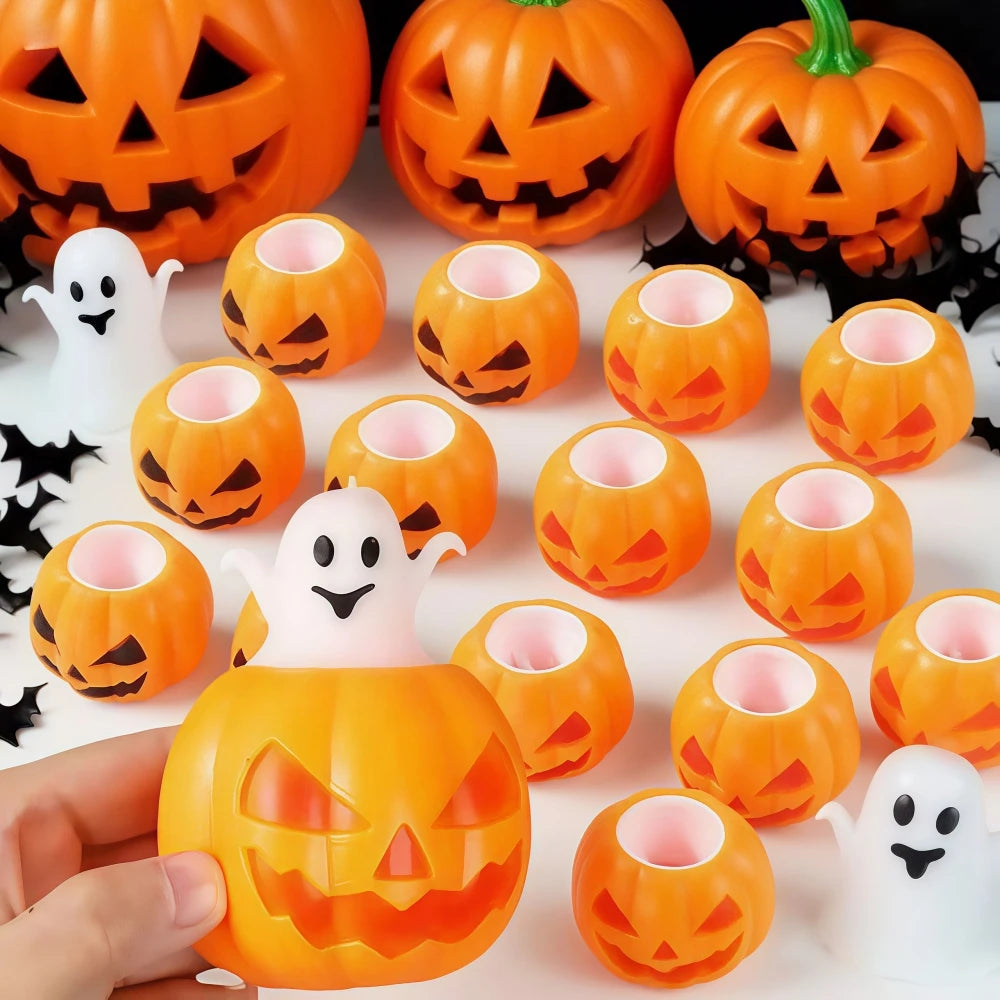 1/3/5/10 Pcs Halloween Funny Pumpkin Squeeze Ghosts for Halloween Prank Party Carnival Party Gift Souvenir Gift Box Stuffing