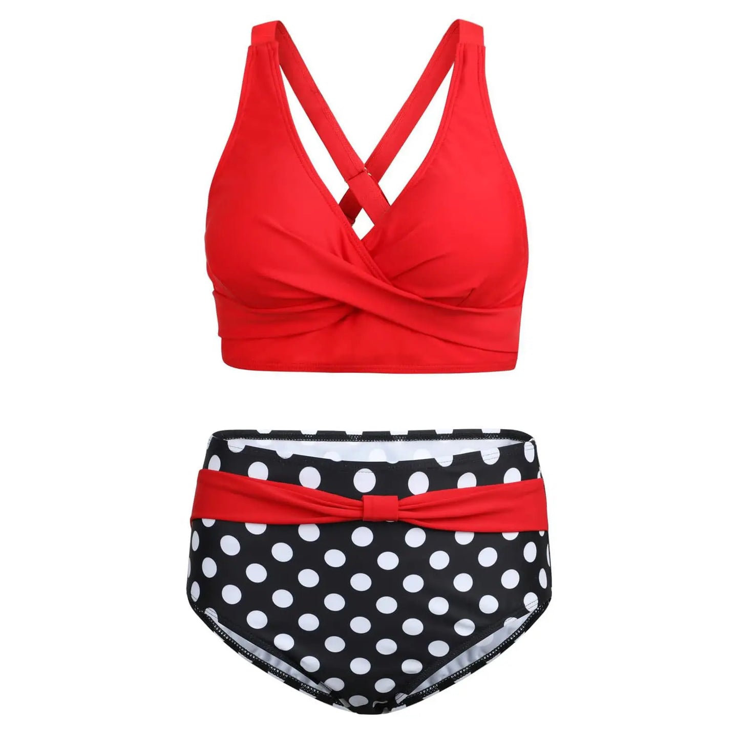 Sexy Polka Dot High Waist Bikini 2024 Push Up Swimsuit Female Swimwear Women Red Bikinis Set Bather Beachwear Bathing Suit Pool