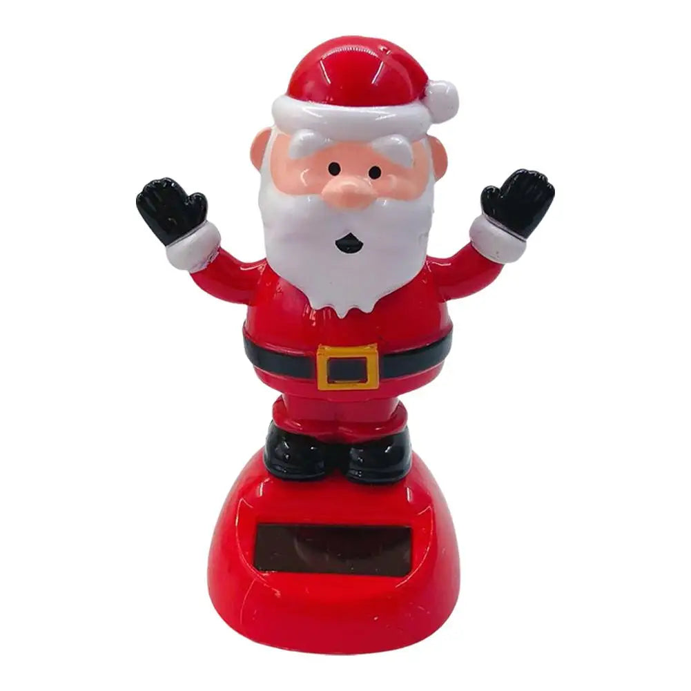 Christmas Car Decoration Solar Dancing Santa Claus Car Ornament Tree Elk Snowman Bobblehead Doll Merry Christmas Gift Accessory