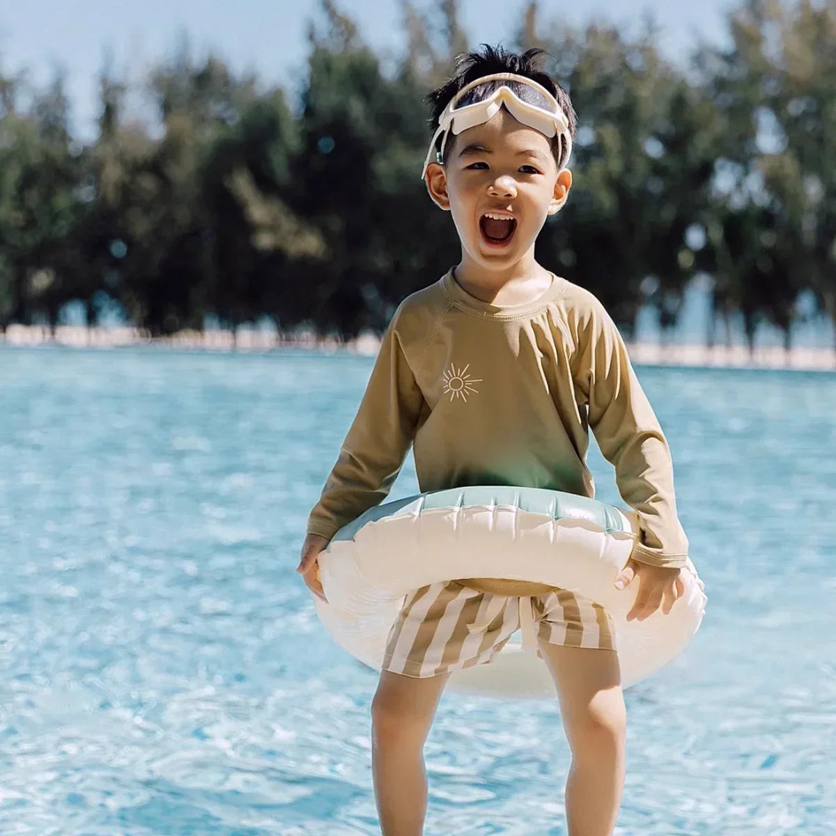 Cute Baby Boys Girls Bikinis Set 2025 Summer Children Beach Wear Ruffle Kids Swimsuit Bathing Suit Printed Swimwear Monokini