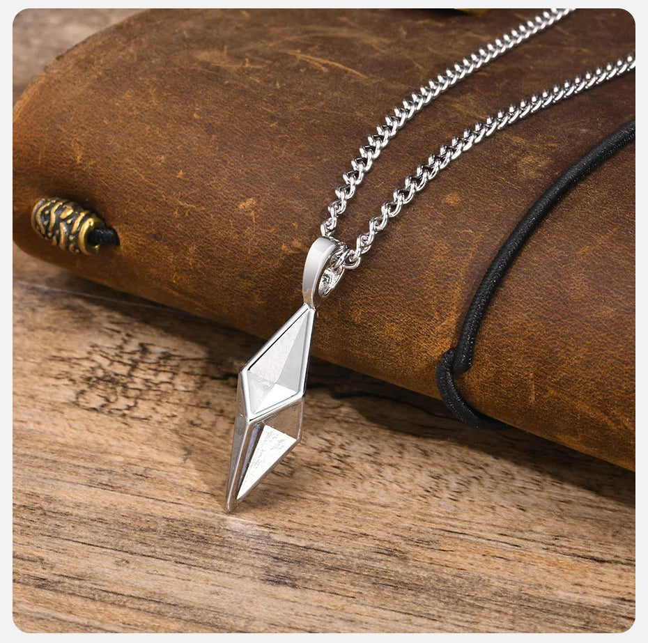 Vnox Star 4-Pointed Necklaces for Men, Stainless Steel Geometric Pendant Collar Valentine's Father's Day Birthday Gifts to Dad