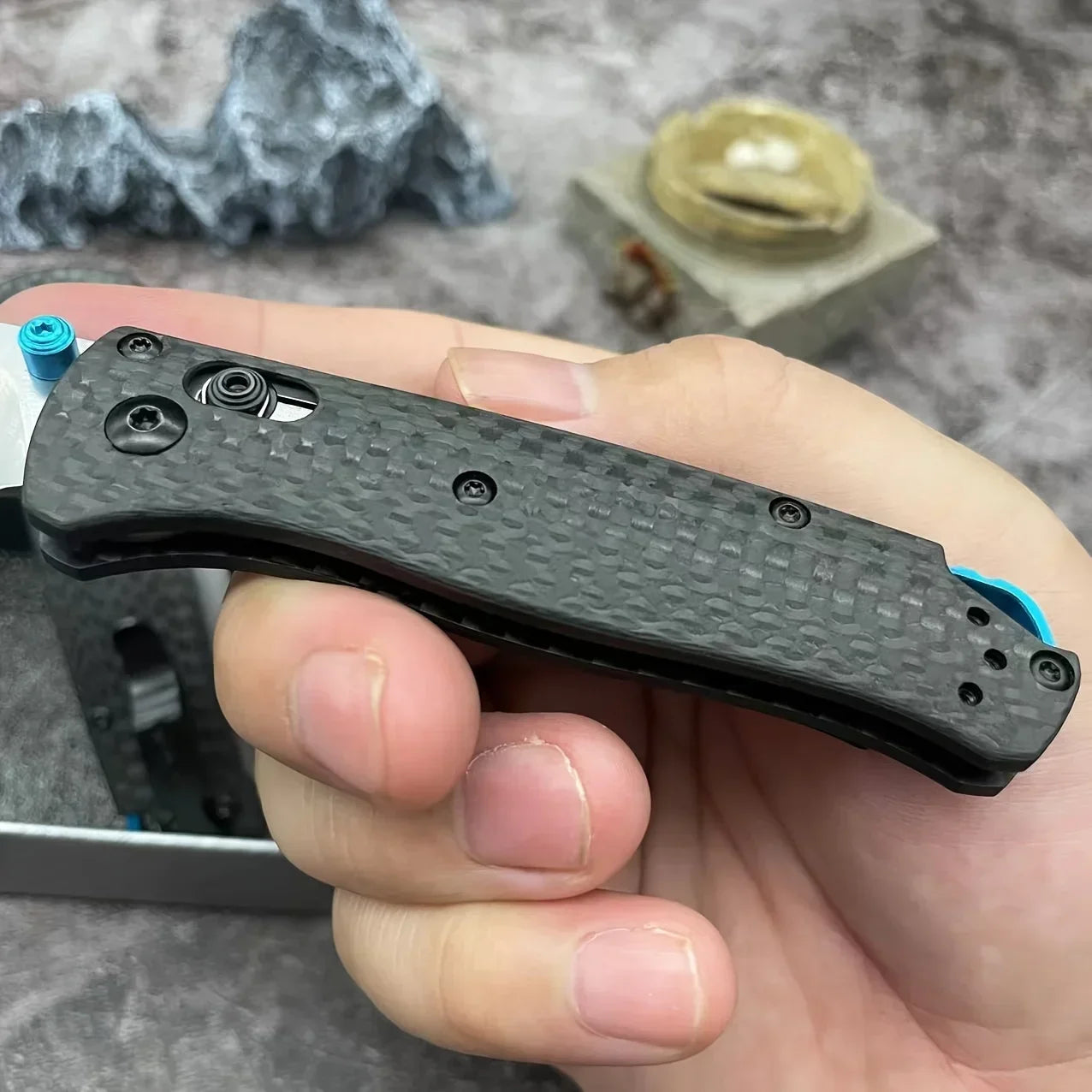 BM 535-3/533-3 Bugout AXIS Folding Knife Carbon Fiber Handles Outdoor Camping Hunting Pocket Tool with Box Christmas Gift