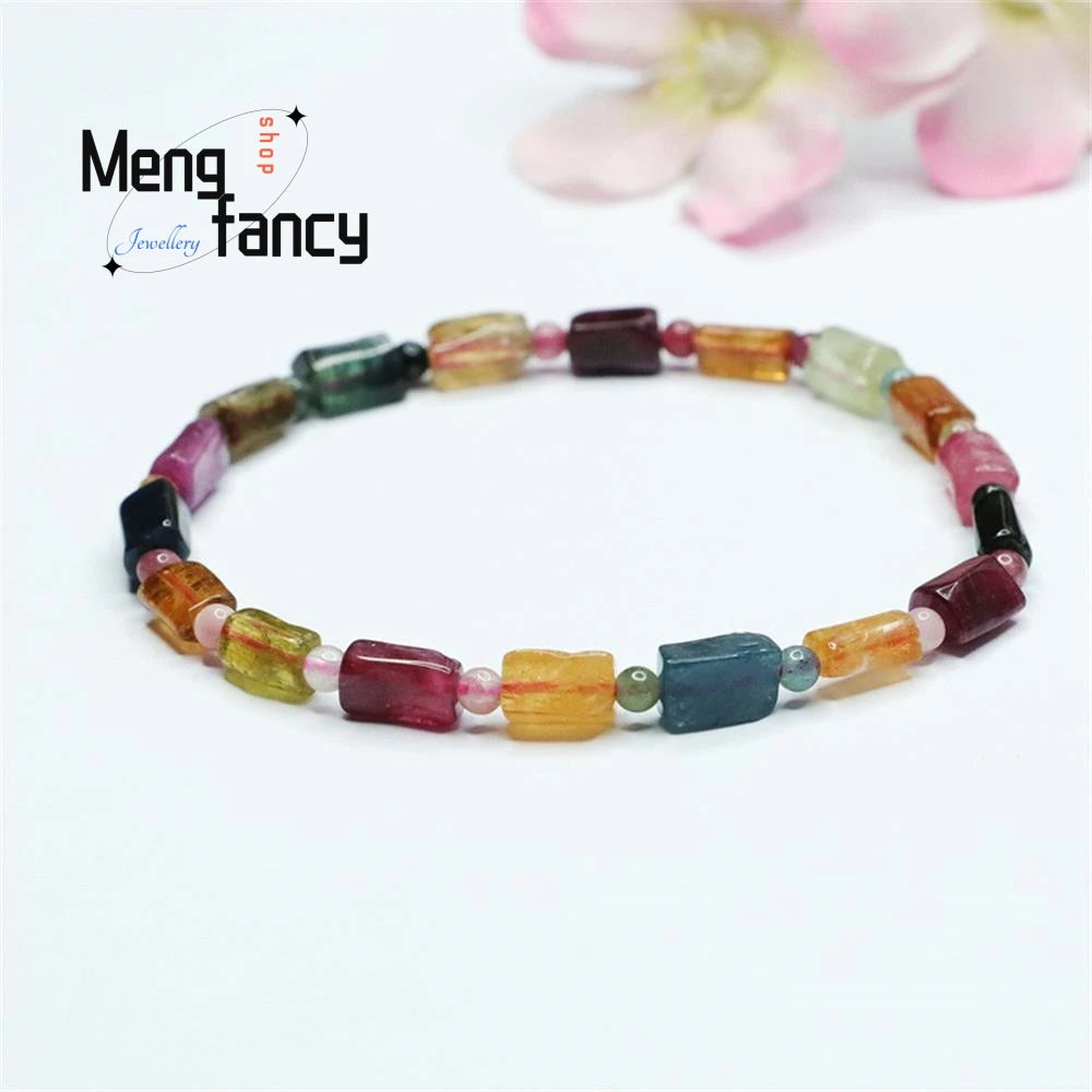 Natural Tourmaline Exquisite Elegant Simple High-grade Bracelet Candy Colour Random Sexy Young Girls Popular Fashion Jewellery