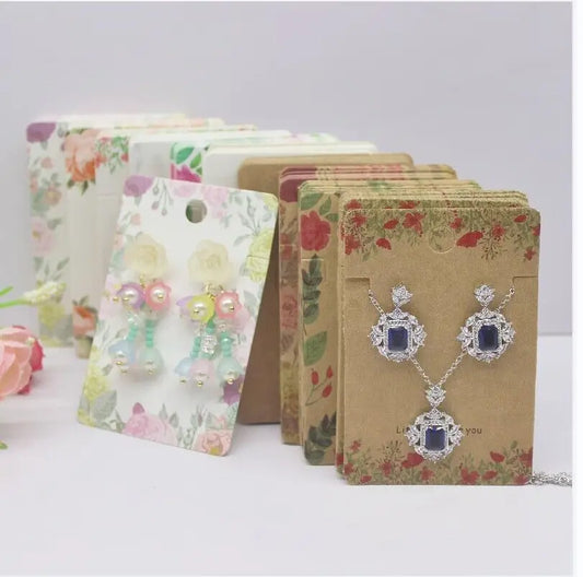 Hot sale 50Pcs Multi-Style Jewelry set package Card 6*9cm Flower/ marbling design necklace earring pendant package card