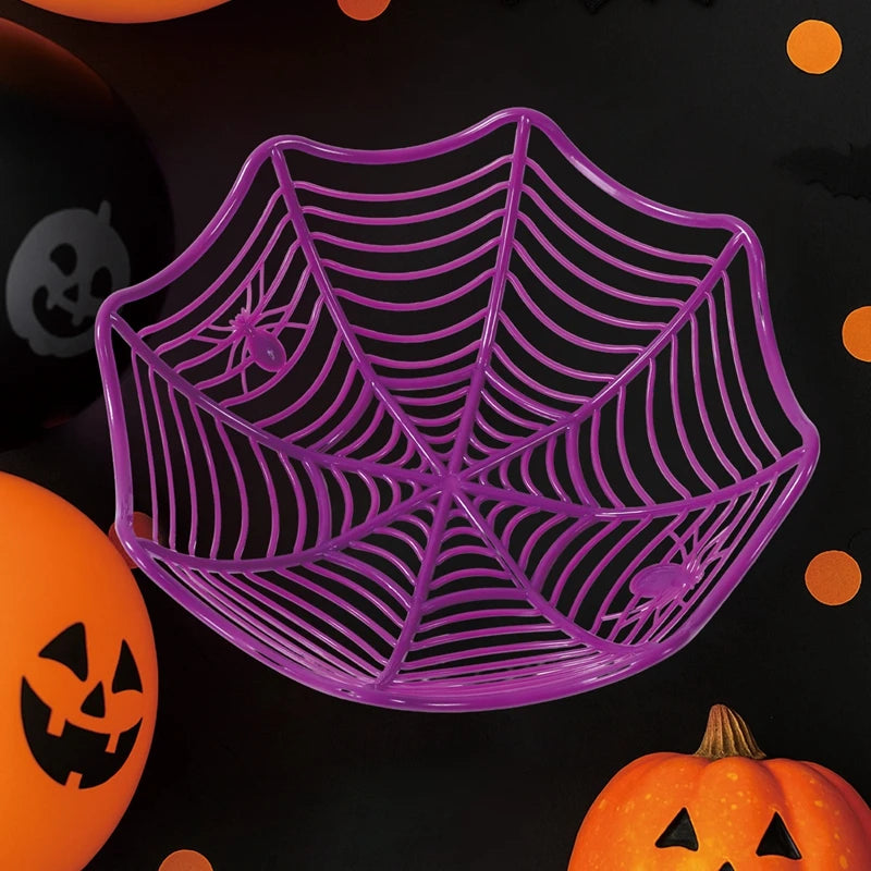 Halloween Cobweb Candy Bowl Set Halloween Theme Party Decoration Kids Favors Pumpkin Ghost Basket Trick or Treat Party Supplies