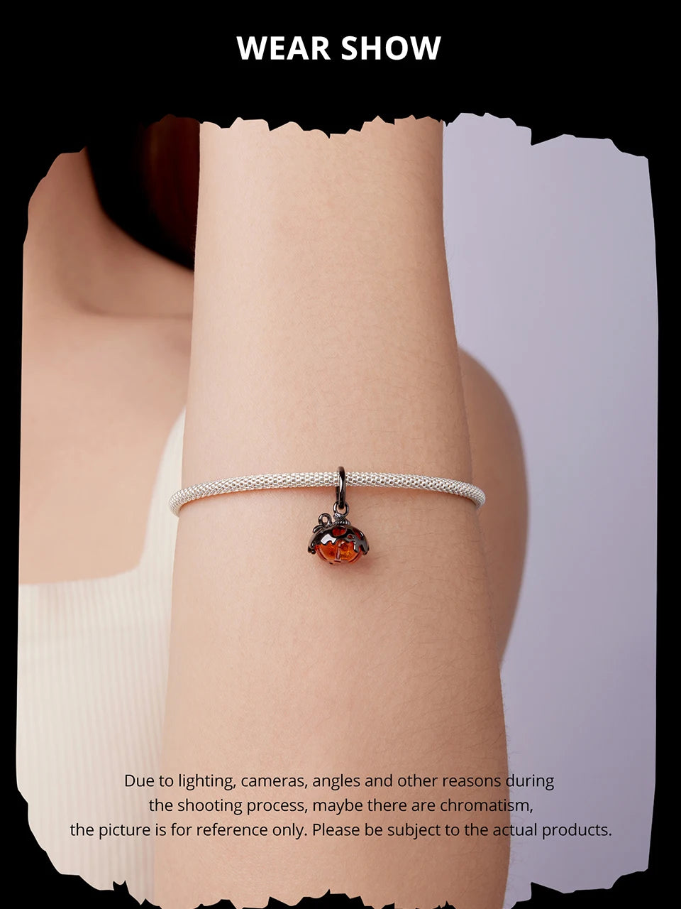 BISAER 925 Sterling Silver Halloween Skull & Pumpkin Charm Bead Pumpkin Cat Magic Crystal Pendant for Women DIY Bracelet Jewelry