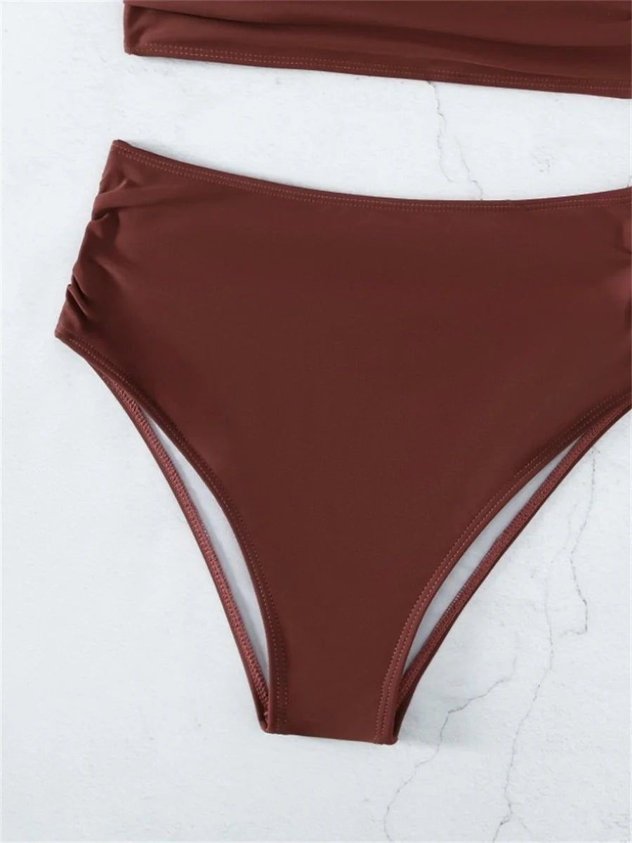 Sexy Black Blue Bikinis Sets Women Halter Cross Hollow Out Push Up High Waist Swimsuit 2025 Bathing Suit Two Piece Swimwear