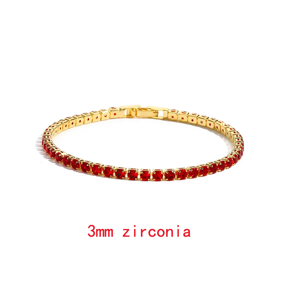 Luxury Rainbow Adjustable Multicolor Tennis Bracelets For Women Ladies Wedding Colorful Zircon Charm Bracelet Hand Chain Jewelry